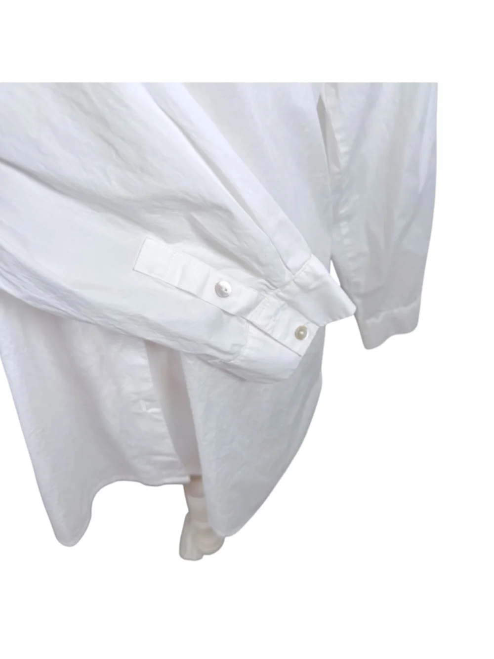 Eileen Fisher System White Organic Cotton Stretch Classic Collar Long Shirt Sz L - Picture 5 of 11